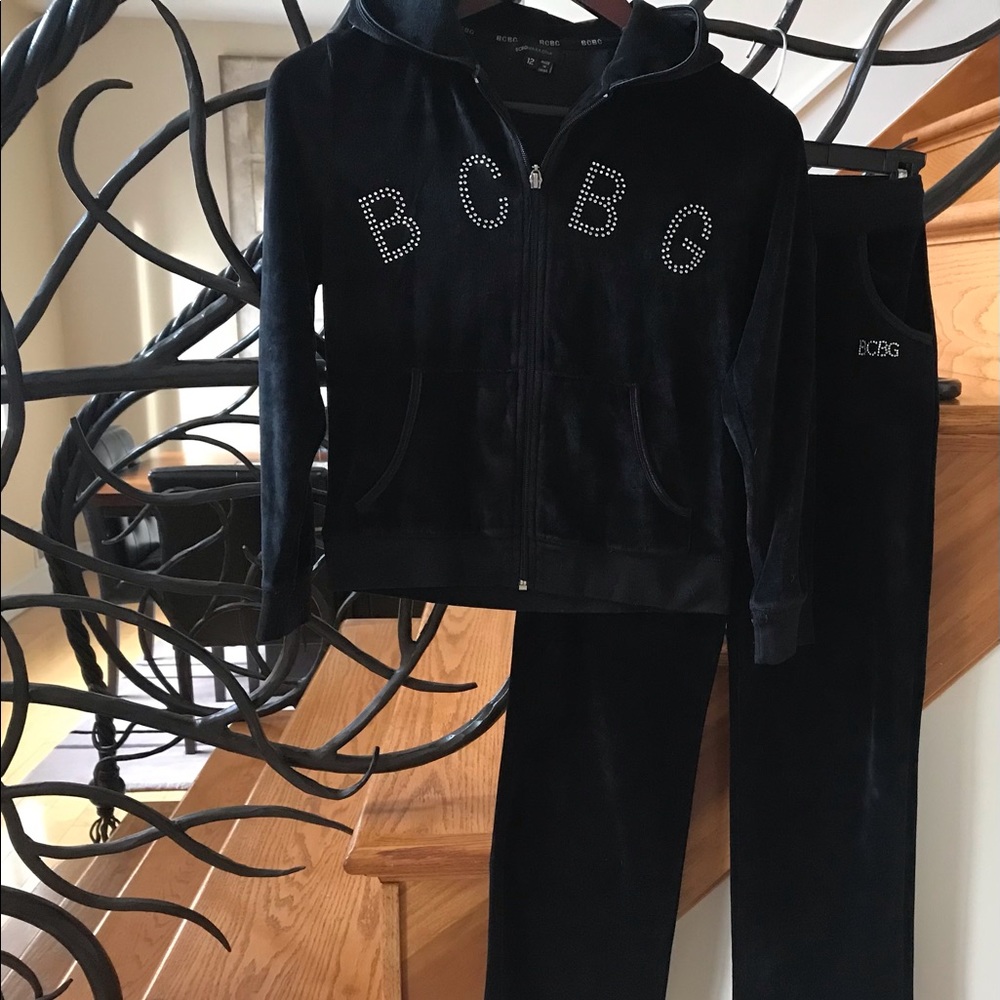 BCBG Max Azria Black Velvet Set Size 12